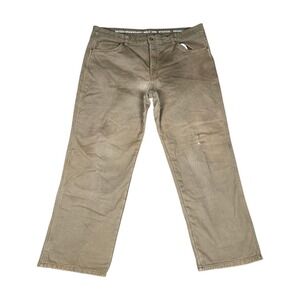 Smith's Workwear Pants Men's 44x30 Stretch Fleece Lined Canvas 5 Pocket Brown